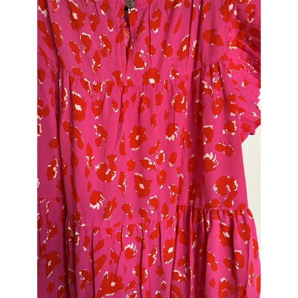 Women’s Pink Leopard Print Sleeveless Dress Size 1X NWOT - Picture 7 of 10